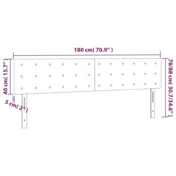 Kopfteile 2 Stk. Dunkelgrau 90x5x78/88 cm Stoff