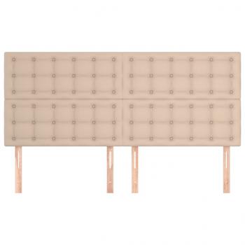 Kopfteile 4 Stk. Cappuccino-Braun 90x5x78/88 cm Kunstleder