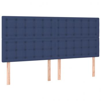 Kopfteile 4 Stk. Blau 90x5x78/88 cm Stoff