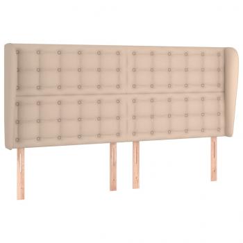 Kopfteil mit Ohren Cappuccino-Braun 183x23x118/128cm Kunstleder