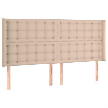 Kopfteil mit Ohren Cappuccino-Braun 183x16x118/128cm Kunstleder