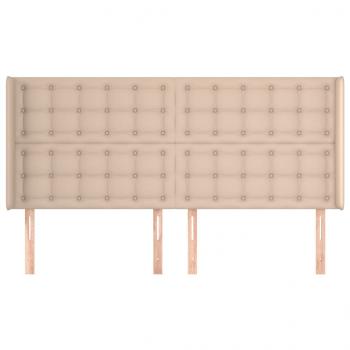 Kopfteil mit Ohren Cappuccino-Braun 183x16x118/128cm Kunstleder