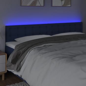 LED Kopfteil Blau 180x5x78/88 cm Stoff