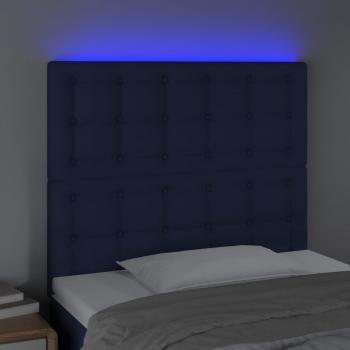 LED Kopfteil Blau 90x5x118/128 cm Stoff 