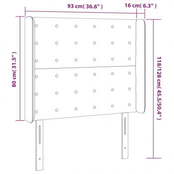 LED Kopfteil Cappuccino-Braun 93x16x118/128 cm Kunstleder