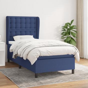 ARDEBO.de - Boxspringbett mit Matratze Blau 90x200 cm Stoff