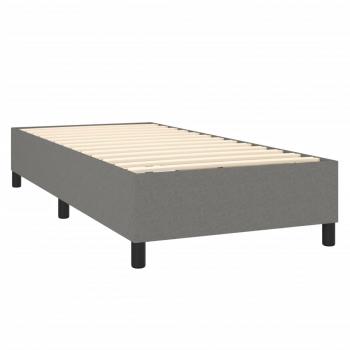 Boxspringbett mit Matratze Dunkelgrau 90x200 cm Stoff