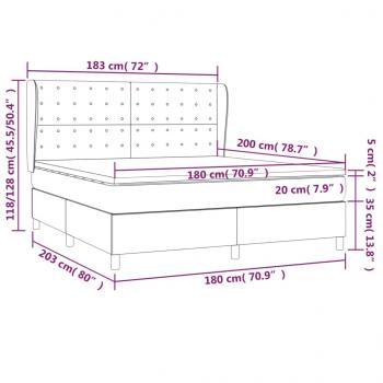 Boxspringbett mit Matratze Blau 180x200 cm Stoff