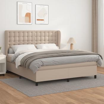 ARDEBO.de - Boxspringbett Matratze Cappuccino-Braun 180x200 cm Kunstleder