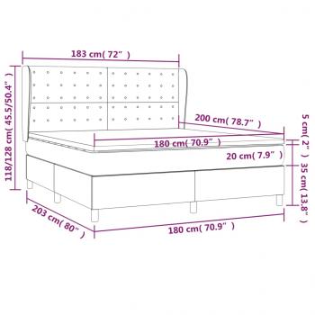 Boxspringbett Matratze Cappuccino-Braun 180x200 cm Kunstleder