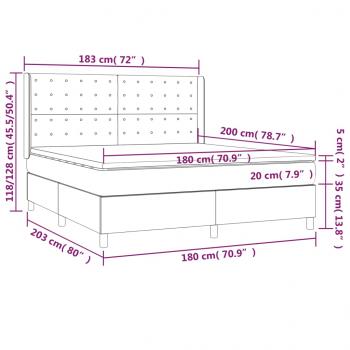 Boxspringbett mit Matratze Blau 180x200 cm Stoff