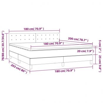 Boxspringbett mit Matratze & LED Blau 180x200 cm Stoff