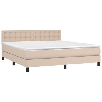 Boxspringbett mit Matratze & LED Cappuccino-Braun 180x200cm