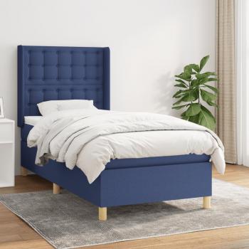 ARDEBO.de - Boxspringbett mit Matratze Blau 90x200 cm Stoff