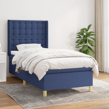 ARDEBO.de - Boxspringbett mit Matratze Blau 90x190 cm Stoff