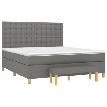 Boxspringbett mit Matratze Dunkelgrau 180x200 cm Stoff