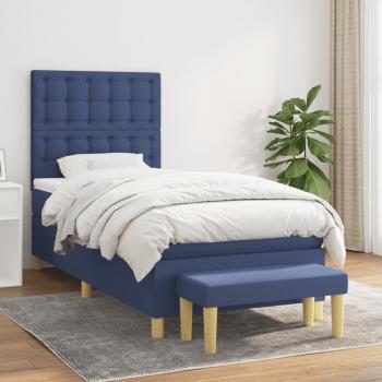 ARDEBO.de - Boxspringbett mit Matratze Blau 90x200 cm Stoff