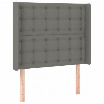 Boxspringbett mit Matratze & LED Dunkelgrau 90x190 cm Stoff