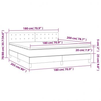 Boxspringbett mit Matratze Blau 180x200 cm Stoff