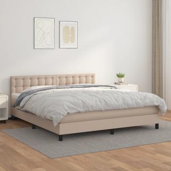 ARDEBO.de - Boxspringbett Matratze Cappuccino-Braun 180x200 cm Kunstleder