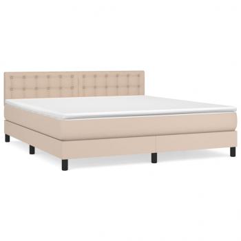 Boxspringbett Matratze Cappuccino-Braun 180x200 cm Kunstleder