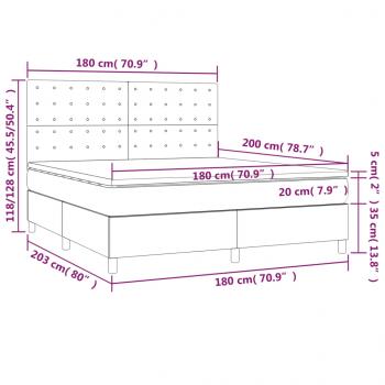 Boxspringbett mit Matratze Dunkelgrau 180x200 cm Stoff