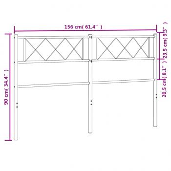 Kopfteil Metall Schwarz 150 cm