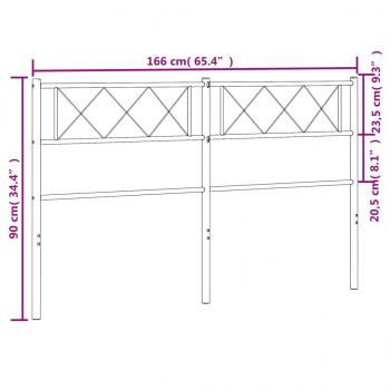 Kopfteil Metall Schwarz 160 cm