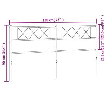 Kopfteil Metall Schwarz 193 cm