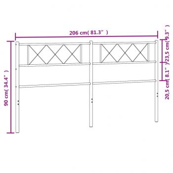 Kopfteil Metall Schwarz 200 cm