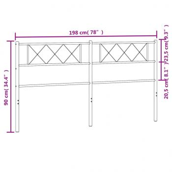 Kopfteil Metall Weiß 193 cm