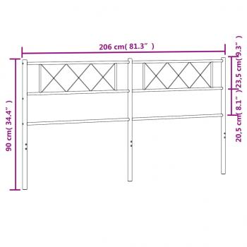 Kopfteil Metall Weiß 200 cm