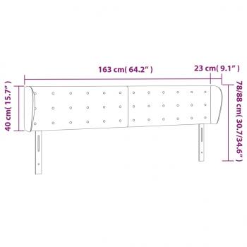 Kopfteil mit Ohren Schwarz 163x23x78/88 cm Stoff