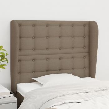 ARDEBO.de - Kopfteil mit Ohren Taupe 103x23x118/128 cm Stoff