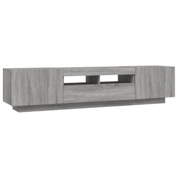 2-tlg. TV-Schrank-Set LED-Leuchten Grau Sonoma Holzwerkstoff