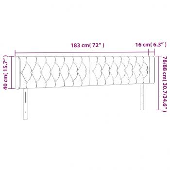 LED Kopfteil Dunkelblau 183x16x78/88 cm Samt