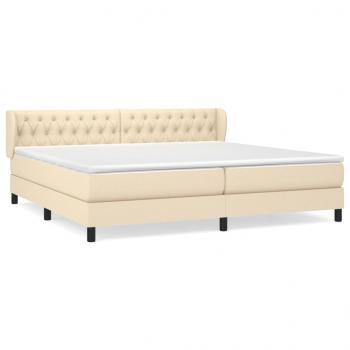 Boxspringbett mit Matratze Creme 200x200 cm Stoff