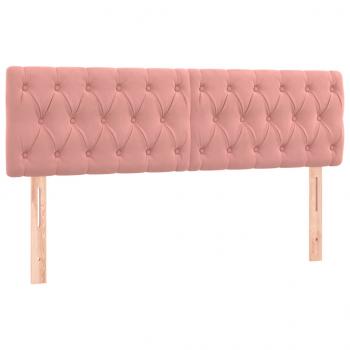 Boxspringbett mit Matratze Rosa 140x190 cm Samt