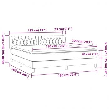 Boxspringbett mit Matratze Rosa 180x200 cm Samt