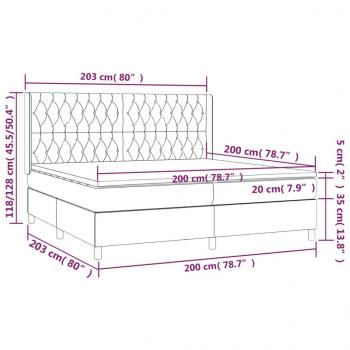 Boxspringbett mit Matratze Creme 200x200 cm Stoff