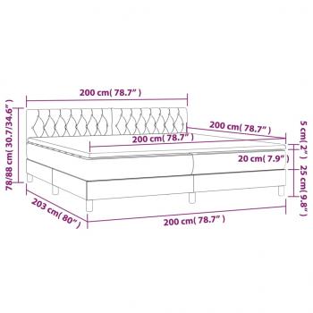 Boxspringbett mit Matratze & LED Dunkelgrün 200x200 cm Samt