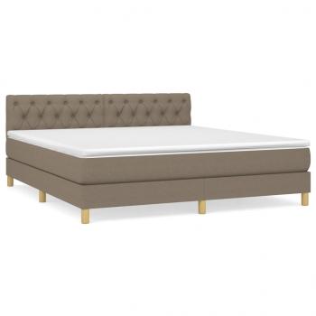 Boxspringbett mit Matratze Taupe 160x200 cm Stoff