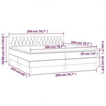 Boxspringbett mit Matratze Creme 200x200 cm Stoff