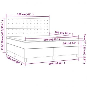 Boxspringbett mit Matratze Schwarz 160x200 cm Stoff 