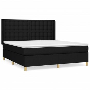 Boxspringbett mit Matratze Schwarz 160x200 cm Stoff