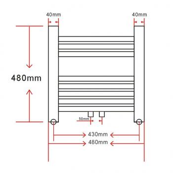 Badheizkörper Handtuchhalter Gebogen 480x480 mm