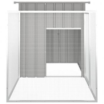 Kaninchenkäfig Grau 200x91x100 cm Verzinkter Stahl