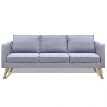 Sofa Set 2-Sitzer und 3-Sitzer Stoff Hellgrau 