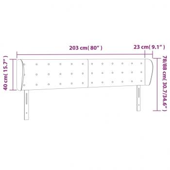 Kopfteil mit Ohren Hellgrau 203x23x78/88 cm Stoff