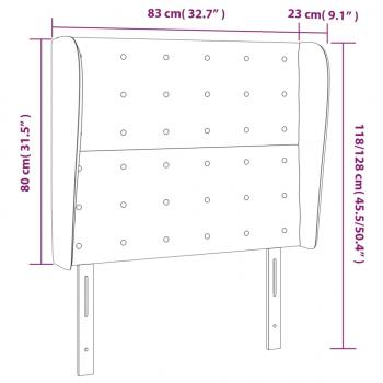 Kopfteil mit Ohren Dunkelgrau 83x23x118/128 cm Stoff